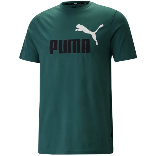 Koszulka męska Puma ESS+ 2 Col Logo Tee zielona 586759 45-XL Puma