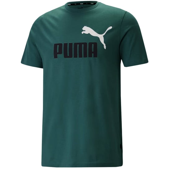 Koszulka męska Puma ESS+ 2 Col Logo Tee zielona 586759 45-XXL Puma