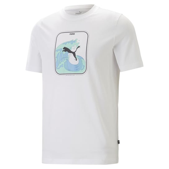 Koszulka męska Puma Graphics Wave biała 67448302-S Inna marka