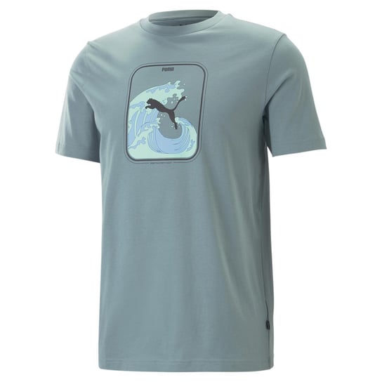 Koszulka męska Puma Graphics Wave niebieska 67448384-L Inna marka