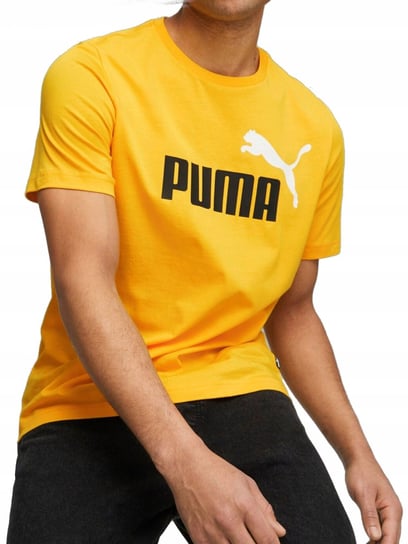 Koszulka Męska Puma Logo 586759-55 Sportowa Żółta Bawełniana S Puma
