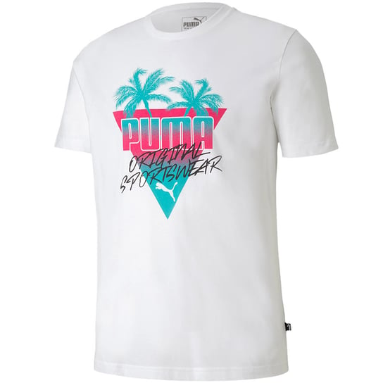 Koszulka męska Puma Summer Palms Graphic Tee biała 581917 02 Puma