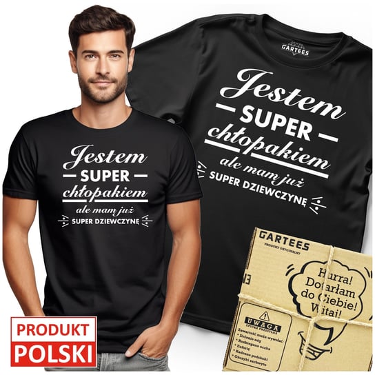 KOSZULKA MĘSKA SUPER CHŁOPAK TSHIRT NA PREZENT DLA NIEGO WALENTYNKI NADRUK Gartees