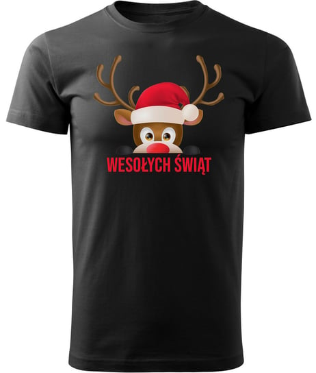 Koszulka Męska Świąteczna Mikołaja Renifer L Y4 Propaganda