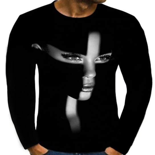 Koszulka Męska T-Shirt 3D Z Długim Rękawem Woman Czarny 6Xl Inna marka