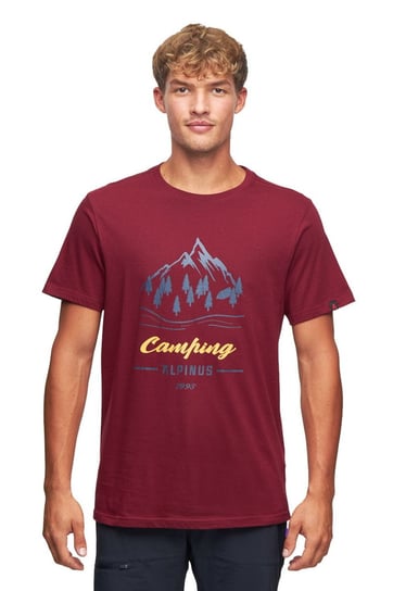 Koszulka męska T-shirt Alpinus Polaris II bordowy ciemny - L Alpinus