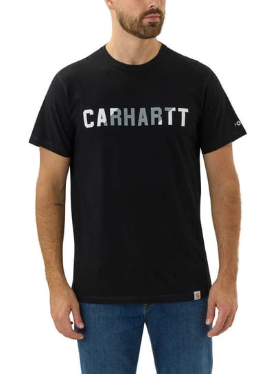 Koszulka męska T-shirt Carhartt Force Midweight Block Logo czarny - L Carhartt