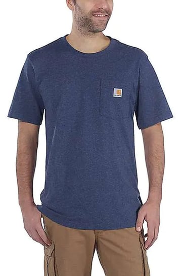 Koszulka męska T-shirt Carhartt Heavyweight Pocket K87 413 Dark Cobalt Blue Heather - XL Carhartt