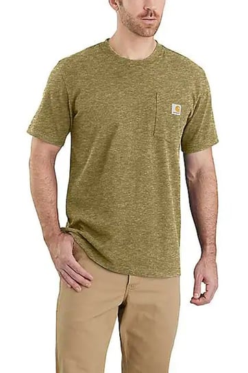 Koszulka męska T-shirt Carhartt Heavyweight Pocket K87 G87 True Olive Snow Heather - M Carhartt