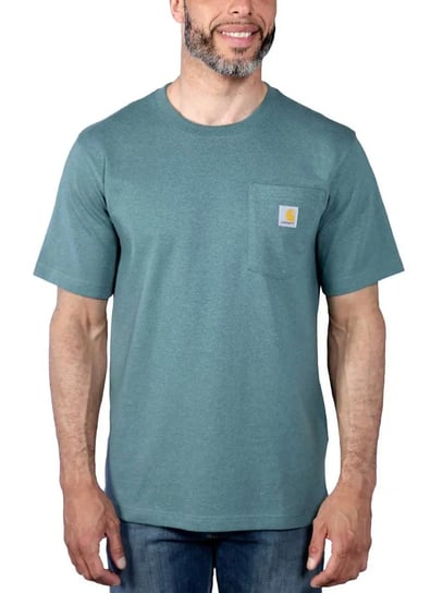 Koszulka męska T-shirt Carhartt Heavyweight Pocket K87 GE1 Sea Pine Heather - M Carhartt
