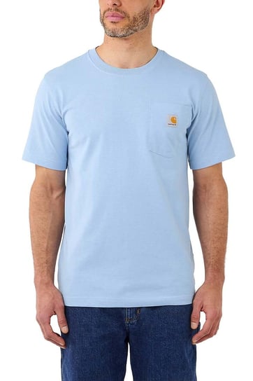 Koszulka męska T-shirt Carhartt Heavyweight Pocket K87 H74 Alpine Blue Heather błękitny - S Carhartt