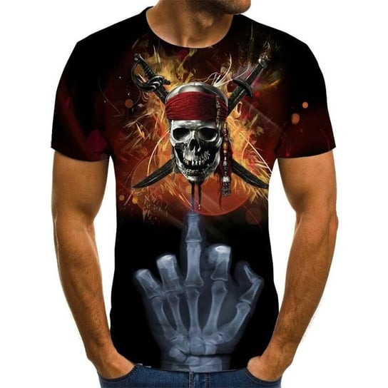 Koszulka Męska T-Shirt Graficzny 3D Piraci Xxxl Czarny Inna marka