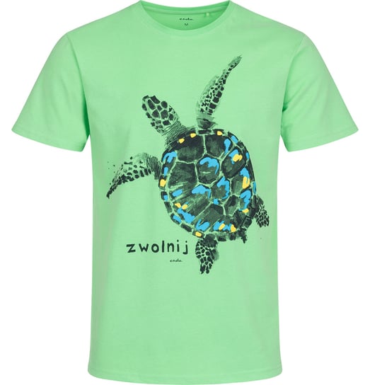 Koszulka Męska T-shirt Męski męska bawełniana zielona L Żółw  Endo Endo