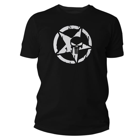 Koszulka męska TigerWood Military Punisher czarna 2XL Tigerwood