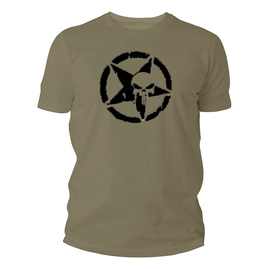Koszulka męska TigerWood Military Punisher oliwkowa 2XL Tigerwood