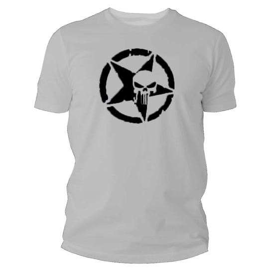 Koszulka męska TigerWood Military Punisher szara XL Tigerwood