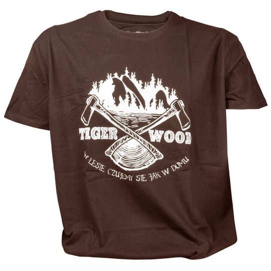 Koszulka męska TigerWood Two Axes brązowa 2XL Tigerwood