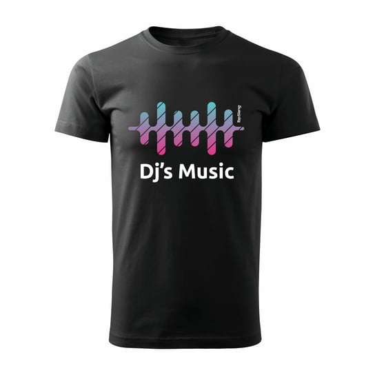 Koszulka męska TOPSLANG DJ Music Sound Wave, czarna, rozmiar XL Topslang