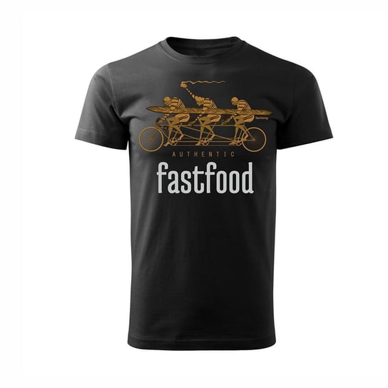Koszulka męska TOPSLANG FastFood, czarna, rozmiar XL Topslang