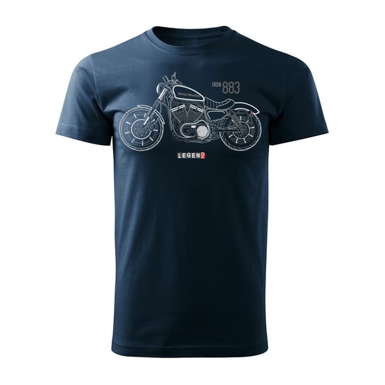 Koszulka męska TOPSLANG Harley Davidson Iron 883, granatowo-biała, rozmiar L Topslang