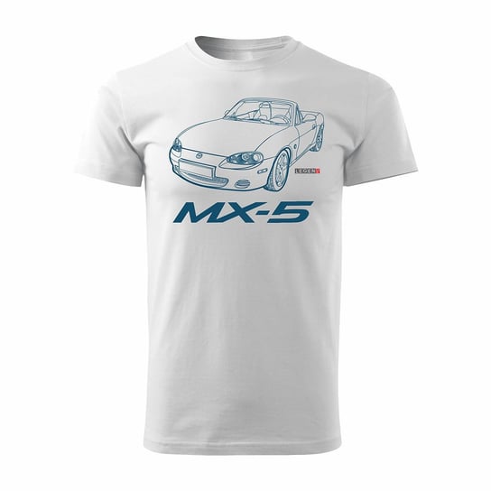 Koszulka męska TOPSLANG Mazda MX-5, biała, rozmiar XL Topslang