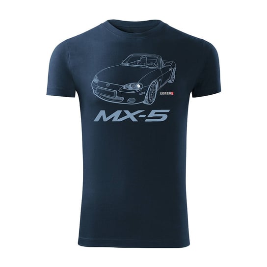 Koszulka męska TOPSLANG Mazda MX-5, granatowo-błękitna, slim, rozmiar S Topslang