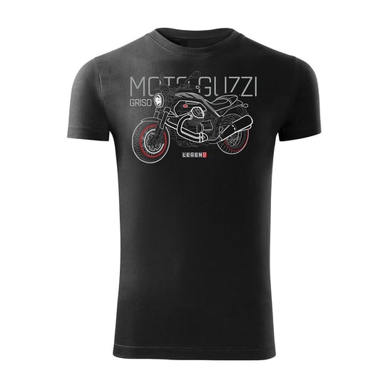 Koszulka męska TOPSLANG Moto Guzzi Griso, czarna, slim, rozmiar S Topslang