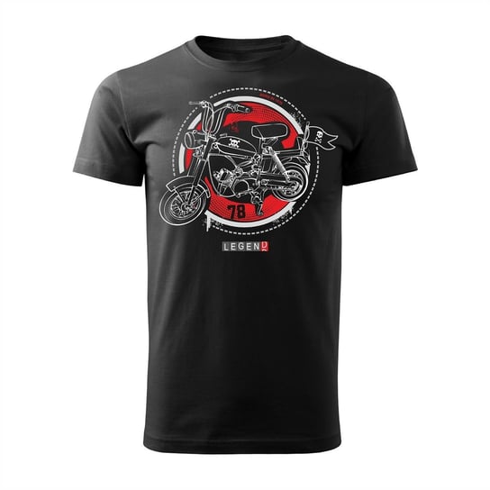 Koszulka męska TOPSLANG Motorynka, czarna, rozmiar L Topslang