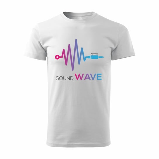 Koszulka męska TOPSLANG Music Sound Wave, biała, rozmiar XL Topslang