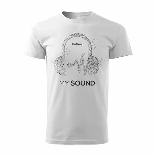 Koszulka męska TOPSLANG My Sound, biała, rozmiar XL Topslang