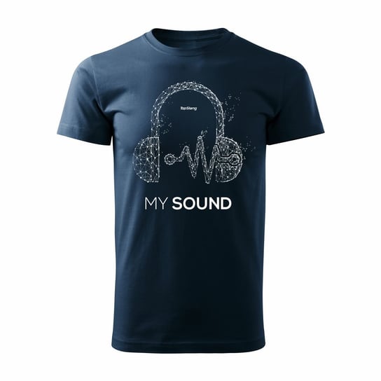 Koszulka męska TOPSLANG My Sound, granatowa, rozmiar XL Topslang