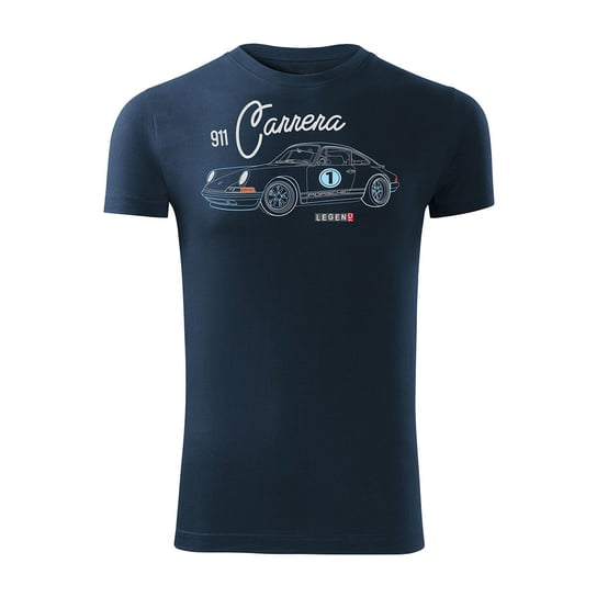 Koszulka męska TOPSLANG Porsche Carrera 911, granatowa, slim, rozmiar S Topslang