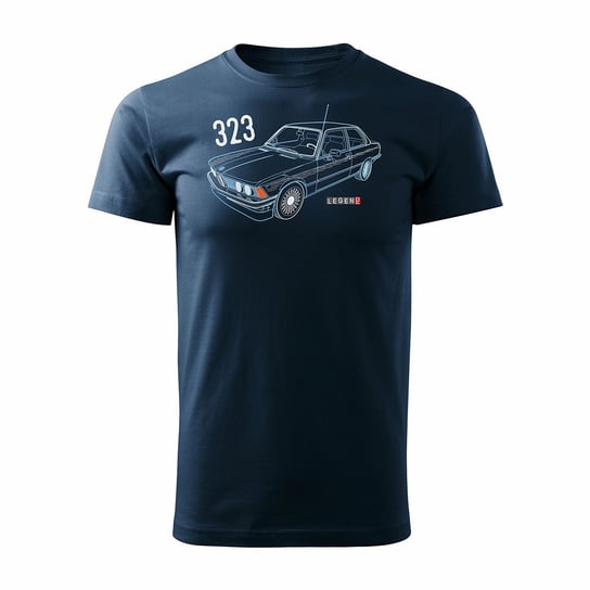 Koszulka męska TOPSLANG Samochód BMW 323, granatowa, rozmiar XL Topslang