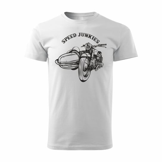 Koszulka męska TOPSLANG Speed Junkies, biała, rozmiar L Topslang