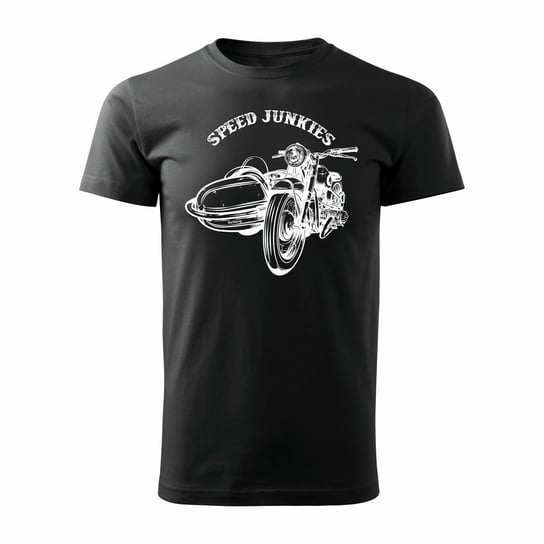 Koszulka męska TOPSLANG Speed Junkies, czarna, rozmiar XXL Topslang