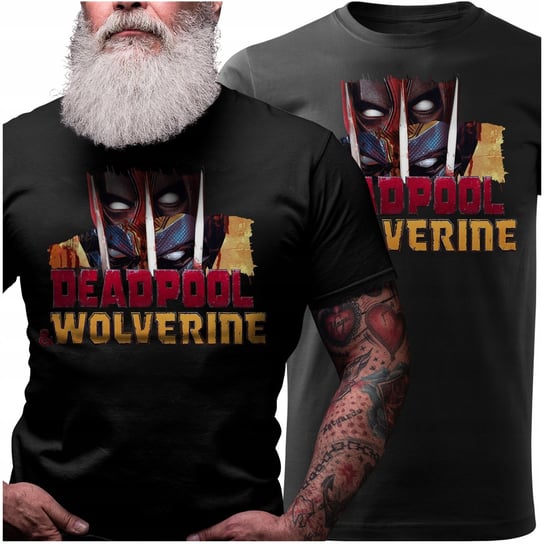 KOSZULKA MĘSKA TSHIRT 4 DEADPOOL I WOLVERINE MARVEL PREZENT NA URODZINY L WyczarujPrezent