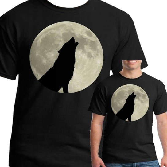 Koszulka Męska Wilk Pełnia Księżyca Wolf Czarna L Inna marka