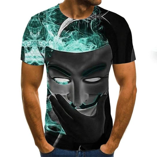 Koszulka męska z motywem maski 3D t-shirt 3D White Mask L Inny producent