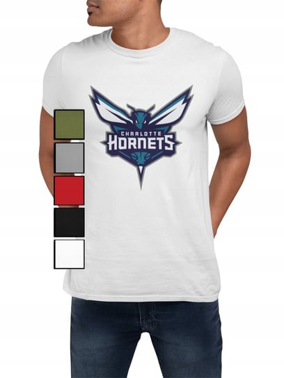 KOSZULKA MĘSKA Z NADRUKIEM DLA FANA NBA KOSZYKÓWKA CHARLOTTE HORNETS -3XL Inna marka