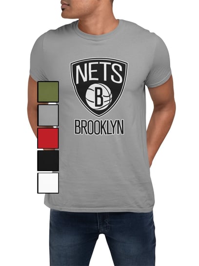 KOSZULKA MĘSKA Z NADRUKIEM DLA FANA NBA KOSZYKÓWKA NETS BROOKLYN -S Inna marka