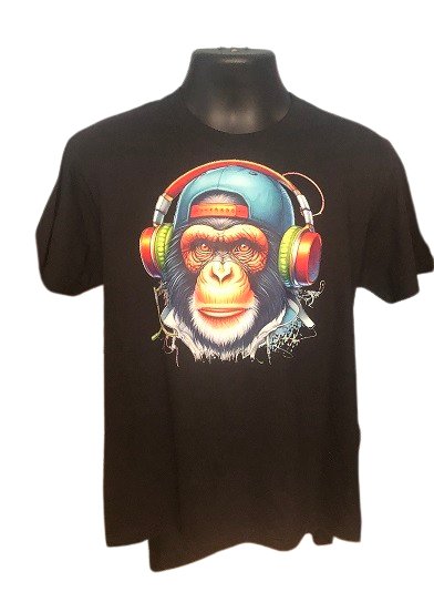 Koszulka Męska Z Nadrukiem Grafika Małpa Rap 1 Na Prezent Roz. M Inna marka