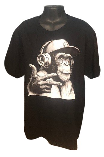 Koszulka Męska Z Nadrukiem Grafika Małpa Rap 2 Roz. M Inna marka