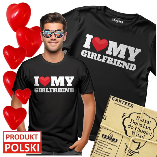 KOSZULKA MĘSKA Z NADRUKIEM I LOVE MY GIRLFRIEND TSHIRT WALENTYNKI DLA NIEGO Gartees