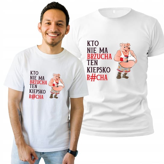 Koszulka Męska z Nadrukiem  T-shirt Na Prezent Bez Brzucha M Plexido