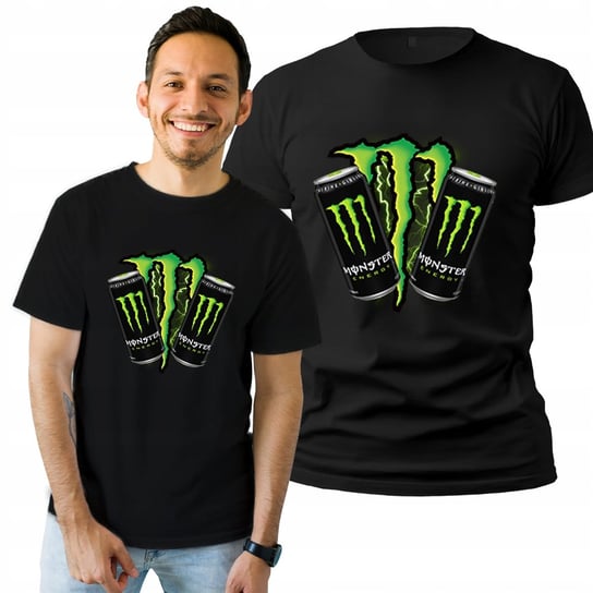 Koszulka Męska z Nadrukiem  T-shirt Na Prezent Monster Napój M Plexido