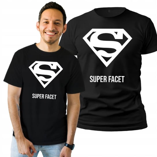 Koszulka Męska z Nadrukiem  T-shirt Na Prezent Super Facet L Plexido