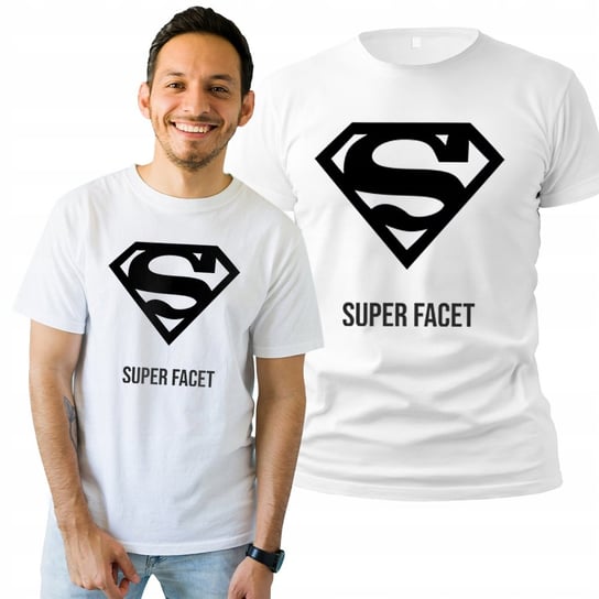 Koszulka Męska z Nadrukiem  T-shirt Na Prezent Super Facet S Plexido