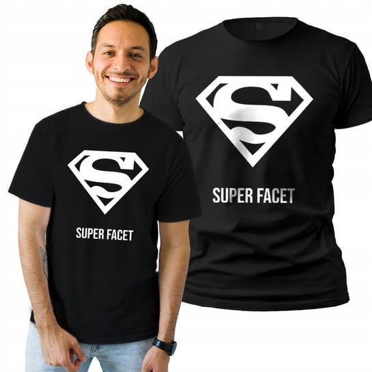 Koszulka Męska z Nadrukiem  T-shirt Na Prezent Super Facet XXL Plexido
