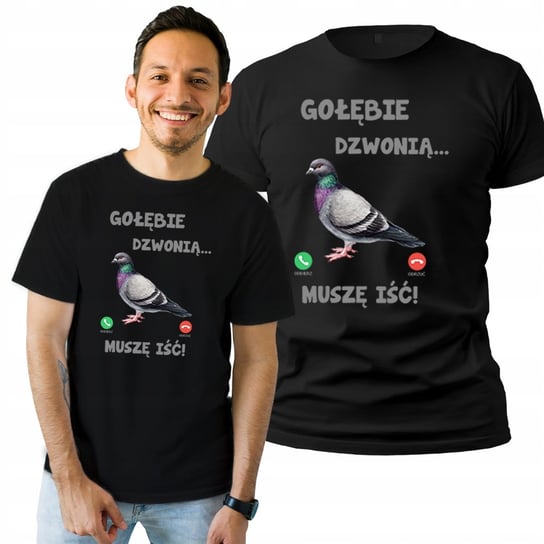 Koszulka Męska z Nadrukiem  T-shirt Prezent Gołębie Dzwonią L Plexido