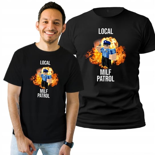 Koszulka Męska Z Nadrukiem  T-shirt Prezent Local Milf Patrol M Plexido